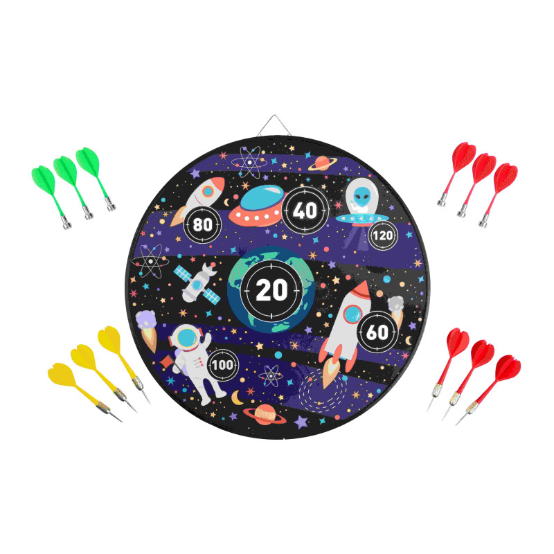 Dubbelzijdig Magnetisch/papieren dartbord Space Thema Dubbelzijdig Magnetisch/papieren dartbord Space Thema