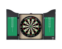 Zwart kabinet inclusief sisal dartboard