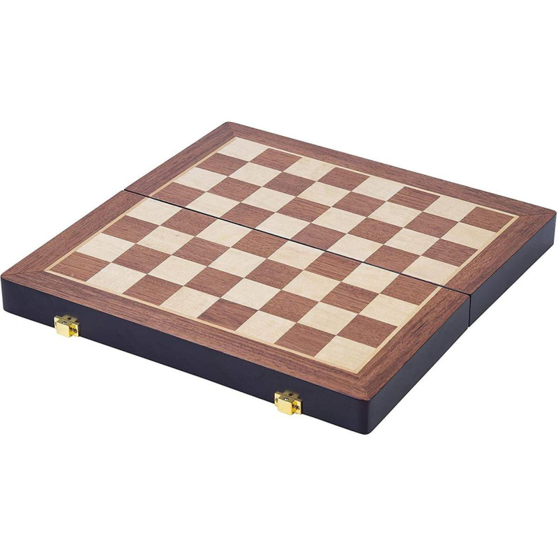 Inklapbaar schaakspel, essenhout 38x19,5cm Inklapbaar schaakspel, essenhout 38x19,5cm
