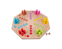 Houten Ludo spel, jumbo (50x50 cm)