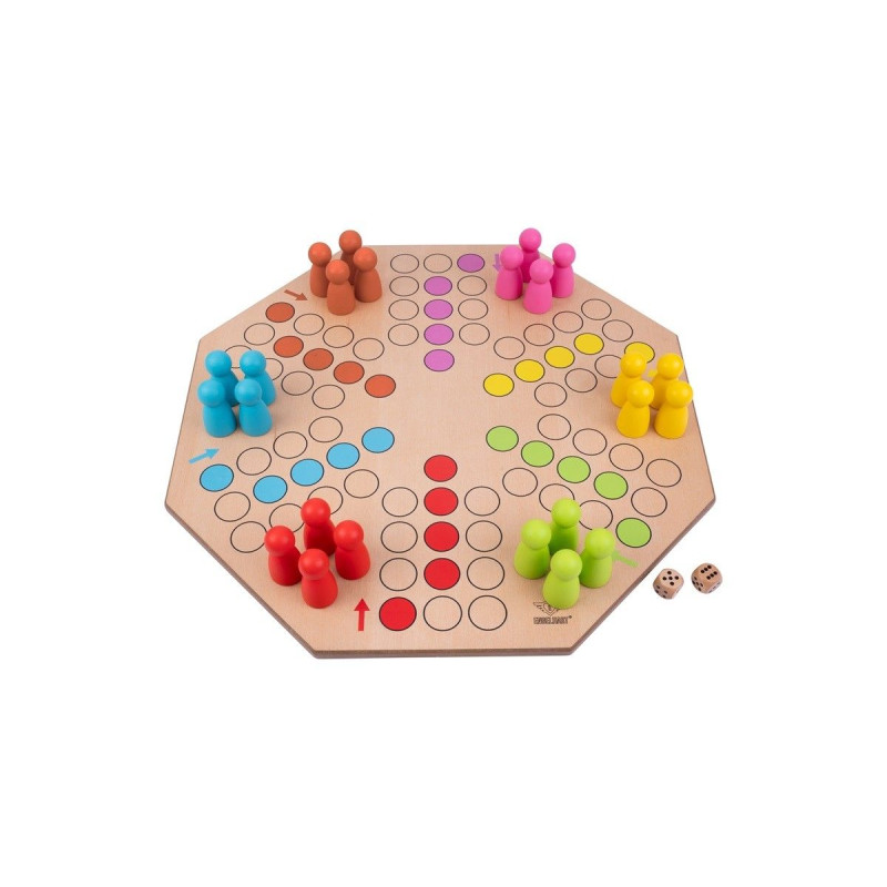 Houten Ludo spel, jumbo (50x50 cm) Houten Ludo spel, jumbo (50x50 cm)