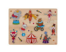 Houten knoppuzzel klein (circus)