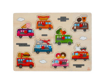 Houten knoppuzzel klein (foodtruck)