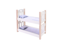 Poppen stapelbed grijs/wit