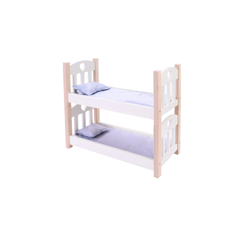Poppen stapelbed grijs/wit Poppen stapelbed grijs/wit