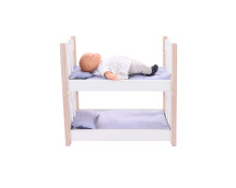 Poppen stapelbed grijs/wit Poppen stapelbed grijs/wit