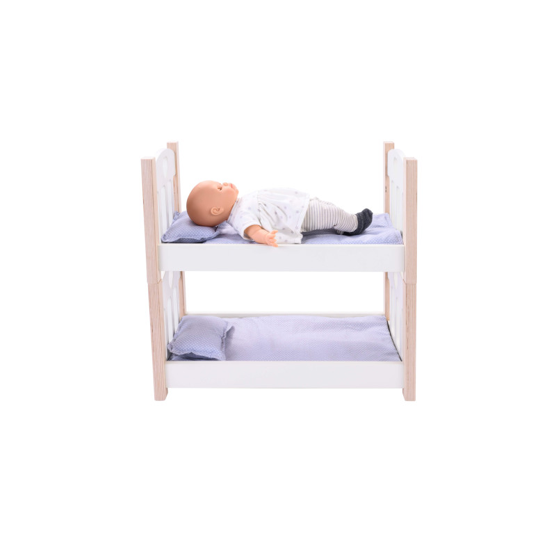 Poppen stapelbed grijs/wit Poppen stapelbed grijs/wit