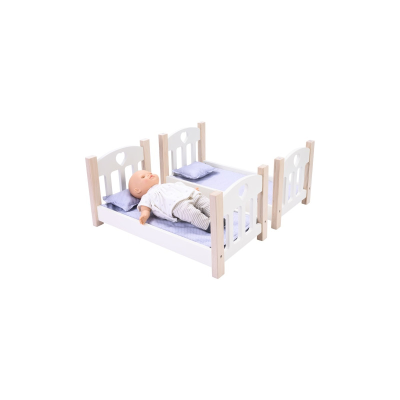Poppen stapelbed grijs/wit Poppen stapelbed grijs/wit