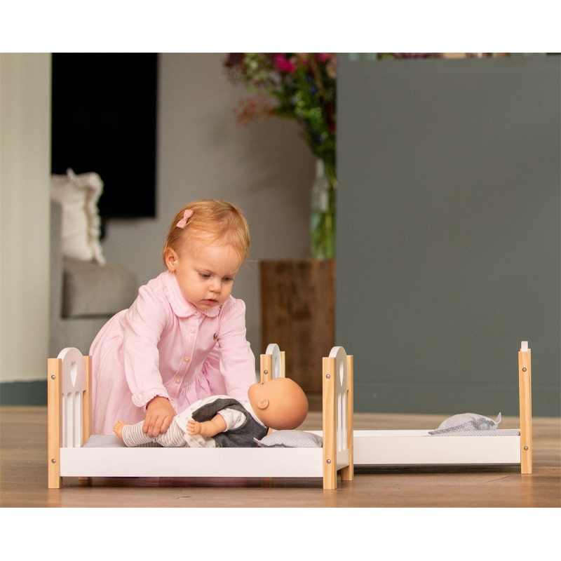 Poppen stapelbed grijs/wit Poppen stapelbed grijs/wit