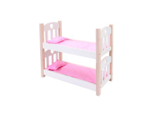 Poppen stapelbed roze/wit