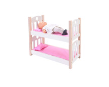 Poppen stapelbed roze/wit