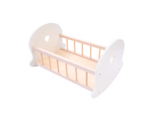 Poppen schommelbed roze/wit