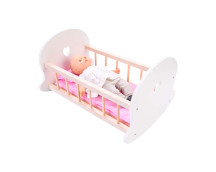 Poppen schommelbed roze/wit Poppen schommelbed roze/wit