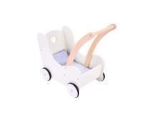 Poppen loopwagen grijs/wit