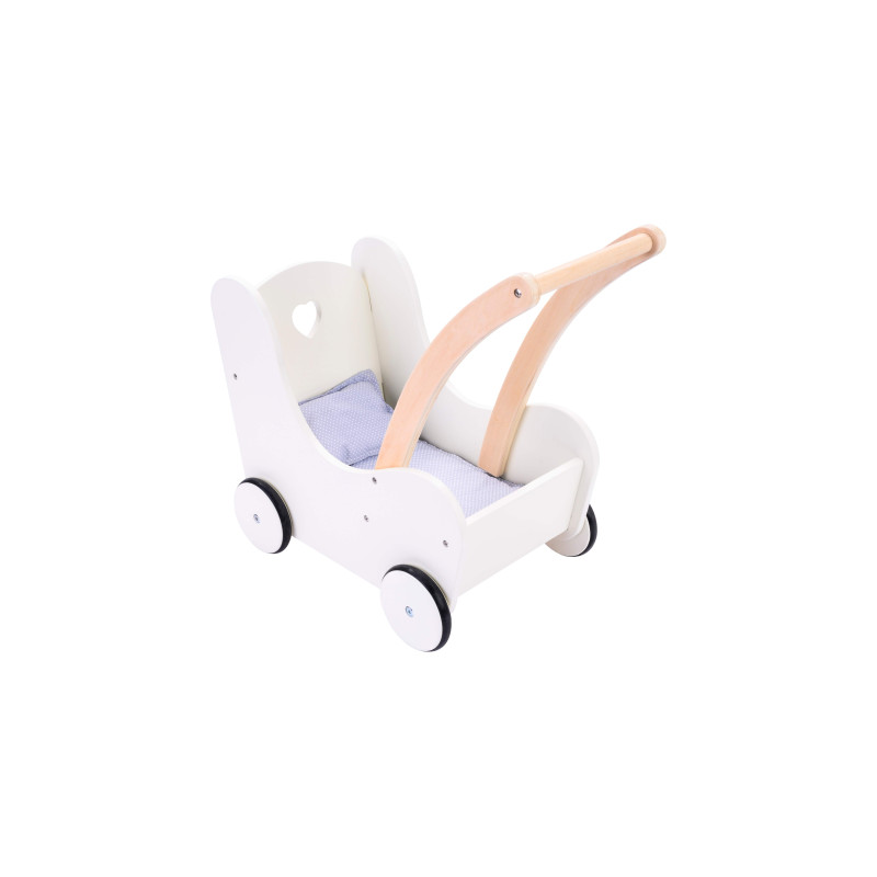 Poppen loopwagen grijs/wit Poppen loopwagen grijs/wit
