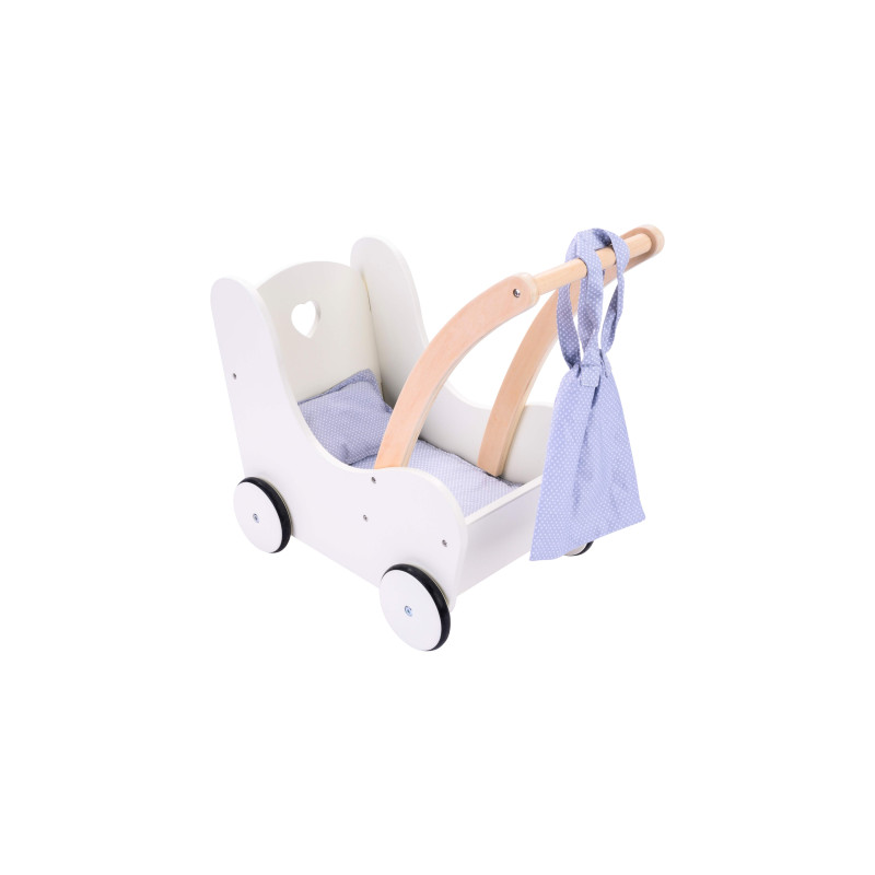 Poppen loopwagen grijs/wit Poppen loopwagen grijs/wit