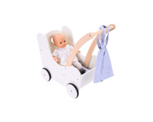 Poppen loopwagen grijs/wit Poppen loopwagen grijs/wit