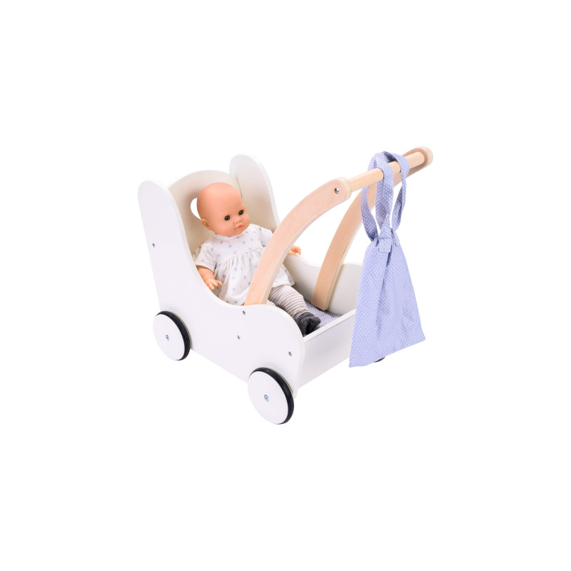 Poppen loopwagen grijs/wit Poppen loopwagen grijs/wit