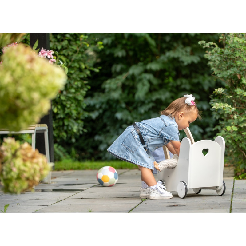 Poppen loopwagen grijs/wit Poppen loopwagen grijs/wit