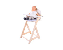Poppenstoel grijs/wit
