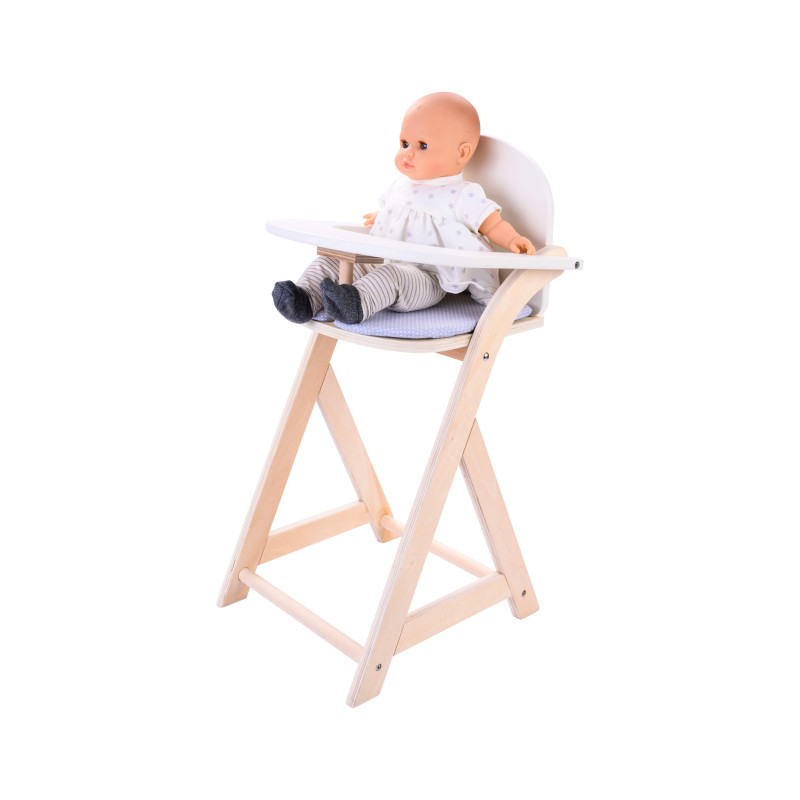 Poppenstoel grijs/wit Poppenstoel grijs/wit