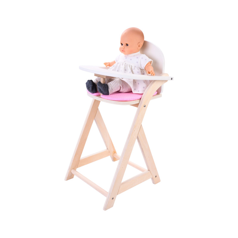 Poppenstoel roze/wit Poppenstoel roze/wit