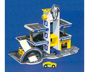 Michelin - Houten parkeergarage + 2 auto's
