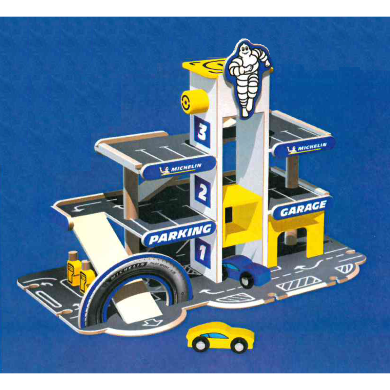 Michelin - Houten parkeergarage + 2 auto's