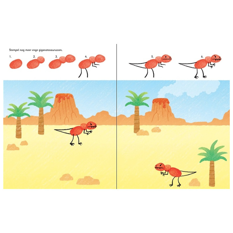 Stempelen met je vingers - Dinosaurussen Stempelen met je vingers - Dinosaurussen