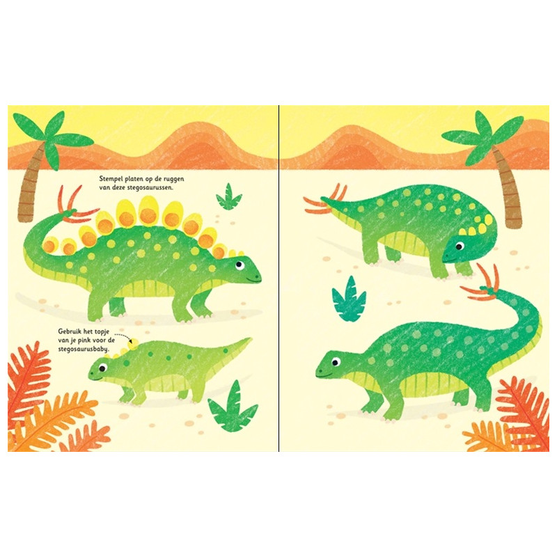 Stempelen met je vingers - Dinosaurussen Stempelen met je vingers - Dinosaurussen