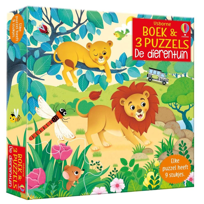 Boek & 3 Puzzels - De dierentuin Boek & 3 Puzzels - De dierentuin