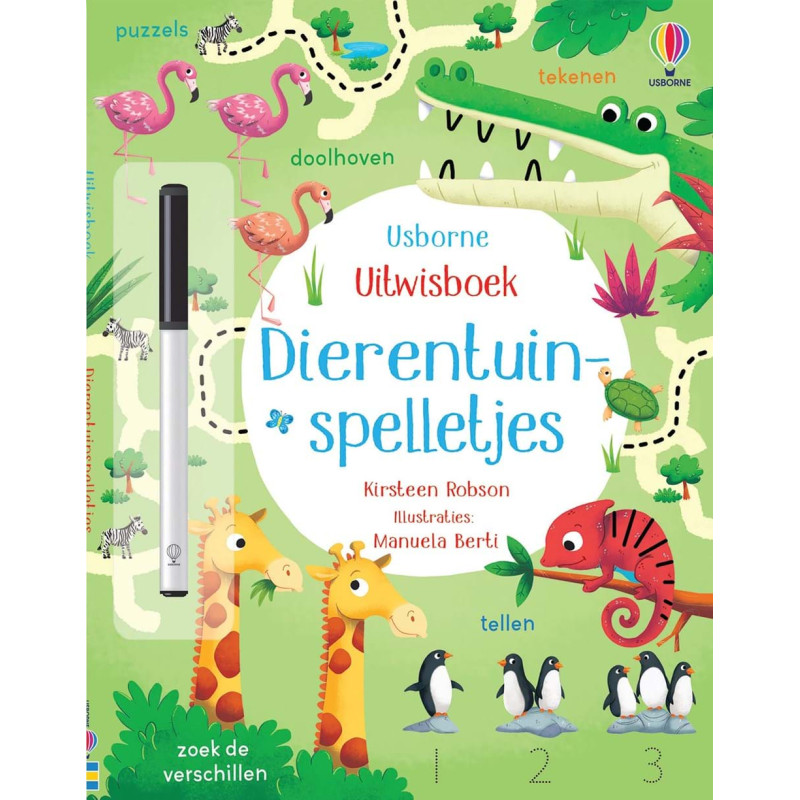 Uitwisboek - Dierentuinspelletjes Uitwisboek - Dierentuinspelletjes