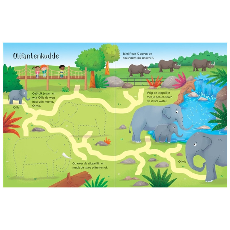 Uitwisboek - Dierentuinspelletjes Uitwisboek - Dierentuinspelletjes