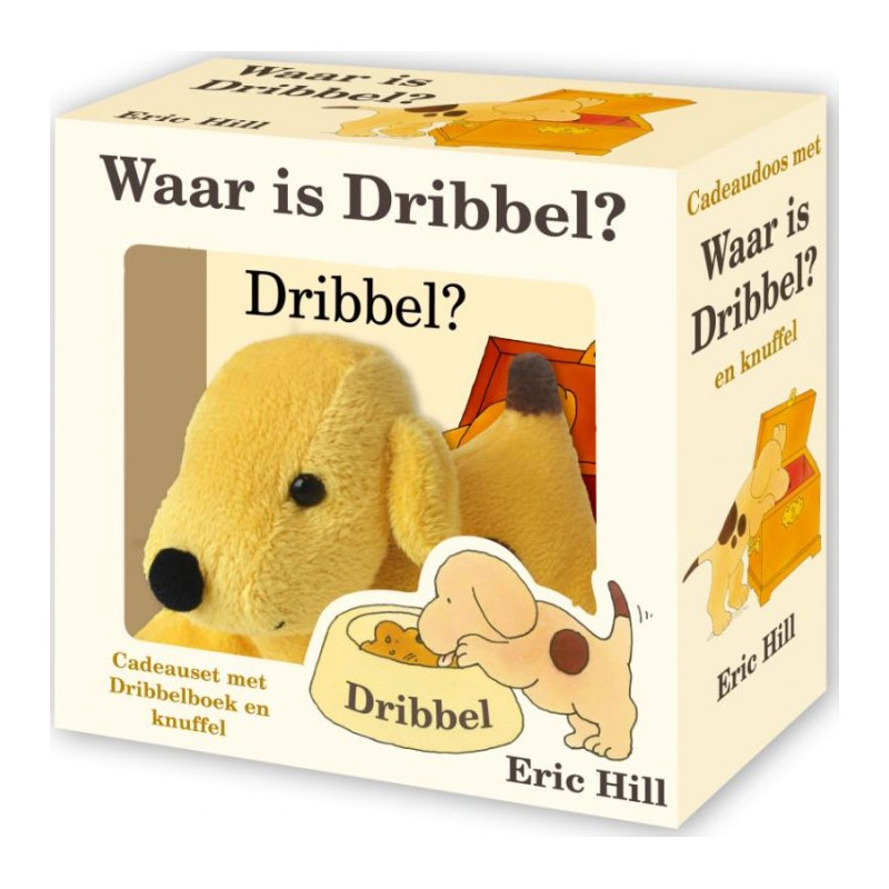 Cadeaudoos met Waar is Dribbel en knuffel