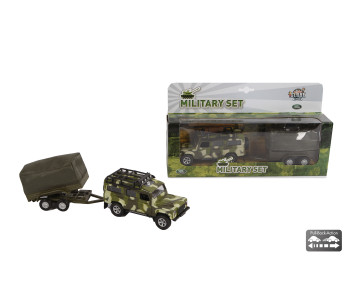 Land Rover met aanhanger military