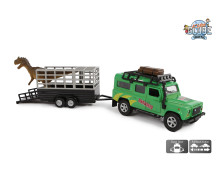 Land Rover met dino-trailer 