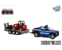 Terreinwagen met aanhanger en shovel