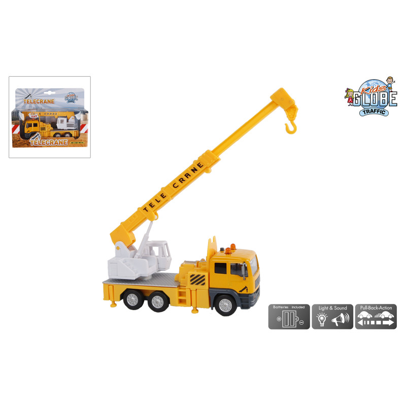 Hijskraan (die cast) met licht en geluid Hijskraan (die cast) met licht en geluid