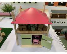 Houten hooiberg met berging (1:32/roze)