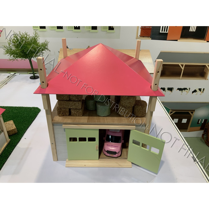 Houten hooiberg met berging (1:32/roze) Houten hooiberg met berging (1:32/roze)