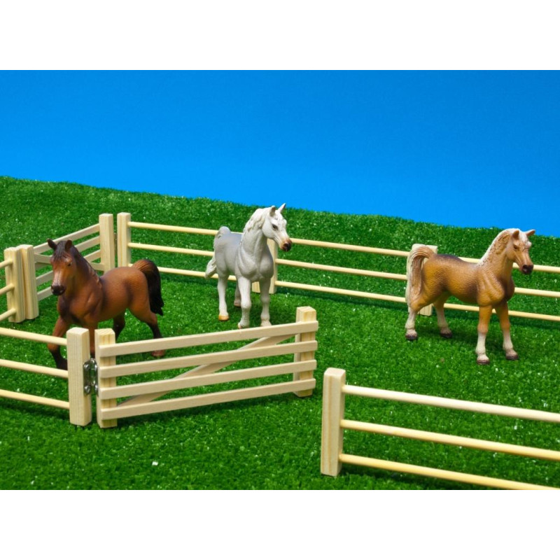 Houten afrastering met hek (6-delig/1:32) Houten afrastering met hek (6-delig/1:32)