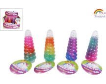 Unicorn hoorn met slijm mulitkleur (4 ass.)