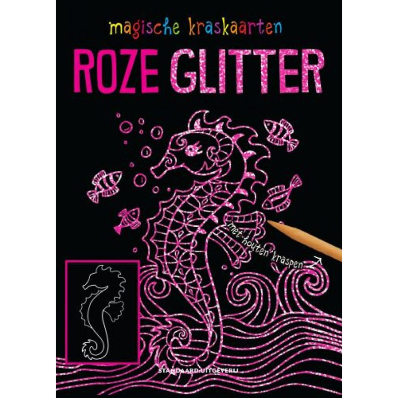 Kraskaarten - Roze glitter Kraskaarten - Roze glitter