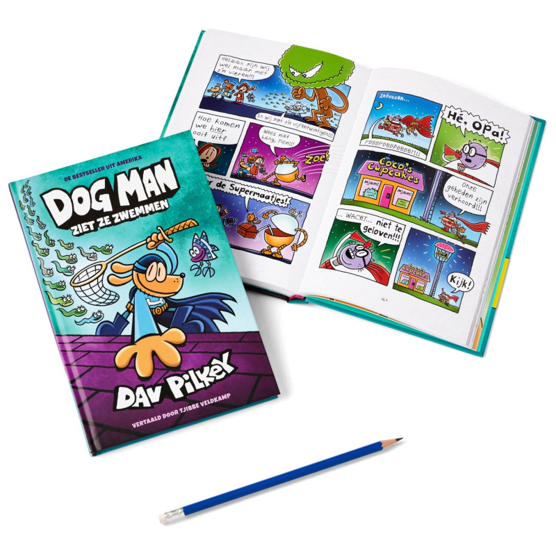 Dog Man 8 – Dog Man ziet ze zwemmen