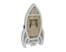 Houten LED-tafellamp raket