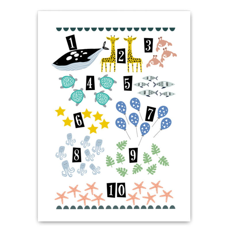 Poster A3 - Getal t/m 10 (walvis)
Poster A3 - Getal t/m 10 (walvis)