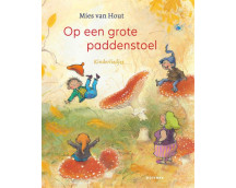 Op een grote paddenstoel