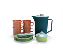 BIOplastic koffieset (donkerblauw/17-delig)