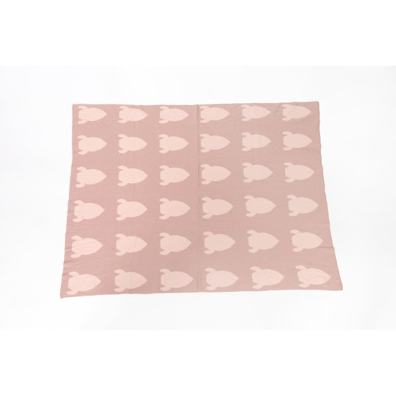 BIO gebreide deken (raket/roze) BIO gebreide deken (raket/roze)