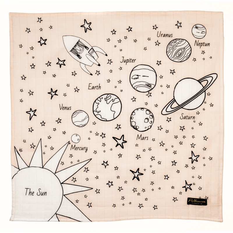 BIO Babydoek space (mousseline/75x75cm) BIO Babydoek space (mousseline/75x75cm)